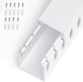 1.6"H x 1.2"W Cable Raceway, 6ft Under Desk Wire Management Channel, White | Slotted Wire Duct, 2 Pack (3 ft Each), Heavy-Duty PVC Cable Management for Server Racks, Network Cables & Electrical Cabinets