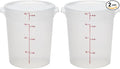Cambro Food Storage Containers with Lids (BPA-Free) - 4 Quart - Food Grade Buckets with Lids (2 Pack) - For Dough Proofing and Brining (Translucent)