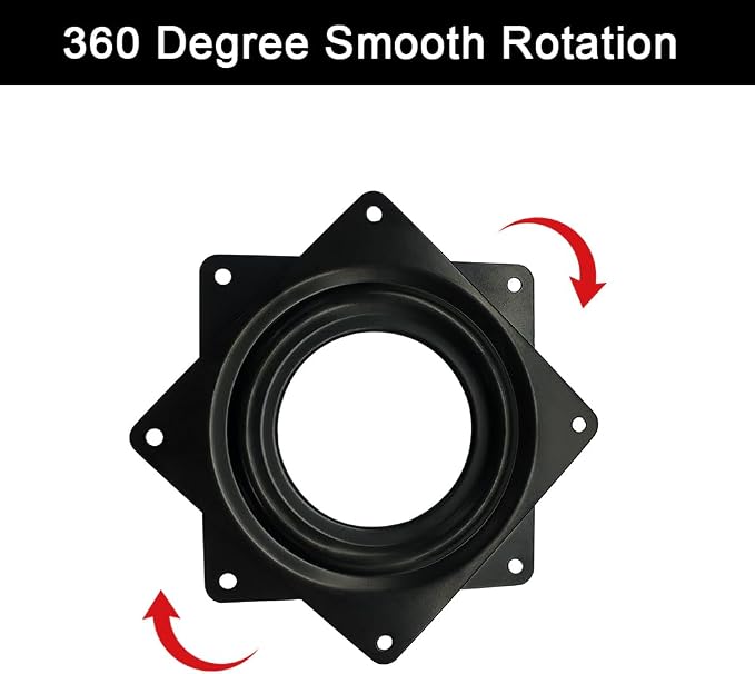 4" Lazy Susan Turntable, 300-lb Heavy Duty Steel Ball Bearing Rotating Tray Swivel Plate Cabinet Low Profile for Dining Table, Stool Chair, Pantry, Organizer (Black)