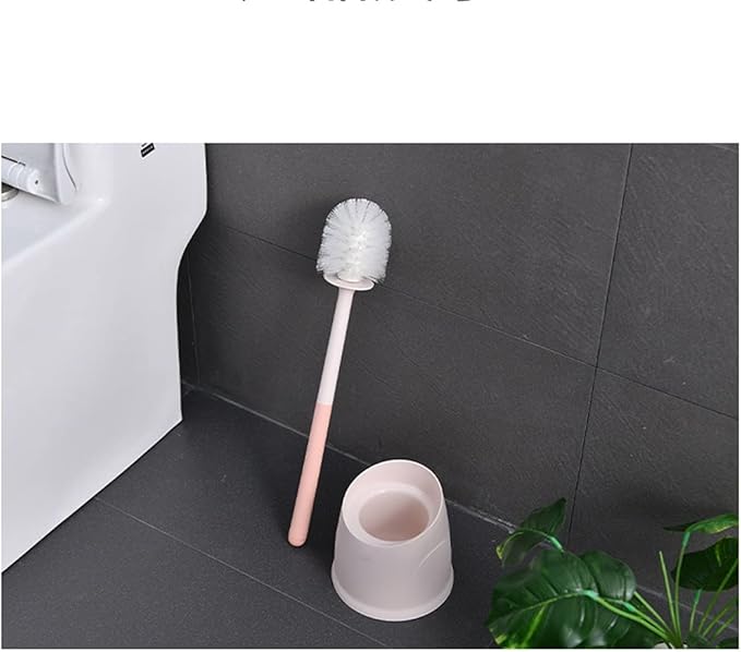 Toilet Brush 2 Pc Creative Plastic Toilet Brush Modern Bathroom Toilet Brush Holder Household Cleaning Wc Home Items Bathroom Toilet Brush Holder (Pink) (Blue)