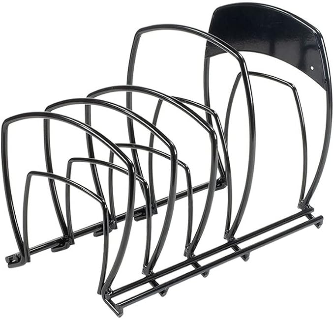 Lodge Cookware Organizer - 5-Tier - Multi-Tier Storage Rack for Cookware & Accessories - Space-Saving Organizer for Cast Iron, Lids & Kitchen Essentials - Matte Black