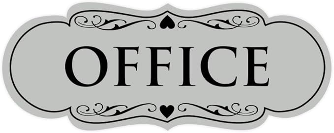 All Quality Designer Office Sign | Easy Installation - Lt Gray - Small (1 Pack)