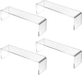 4 Pack Acrylic Risers Display Stands, Acrylic Shelf Riser Display Risers, Spice Rack for Dishes, Spices, Soda Cans and Bottles（12.4 x 4 x 4.6 inch）