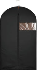 39Inch Garment Bags Covers, Black Hanging Clothes Bag, Suit Cover Bags with Clear Window for Hanging Closet Clothes Storage and Travel (1, Black, 39 inch)