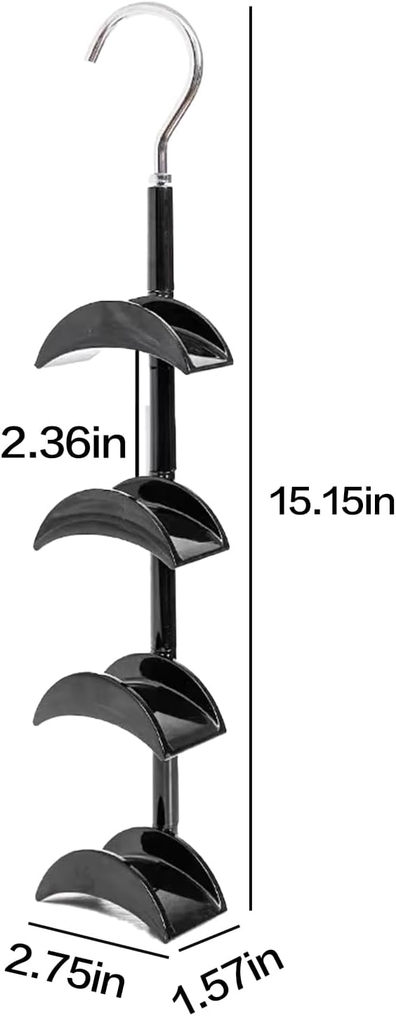 Purse Organizer Purse Organizer for Closet Purse Hanger-360 °Rotation,Curved Design, No Fear of Deformation of The Bag Strap，Premium and Smooth Purse Hook (Black 2 Pieces)