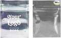 100PCS Customized Mylar Zipper Bags,Clear Front Resealable Packaging Pouches For Food Storage,Single Color Printing for Logo/Text/QR Code (Silver, 6.5 * 9CM/2.6"*3.5"-100PCS-One Color Print)