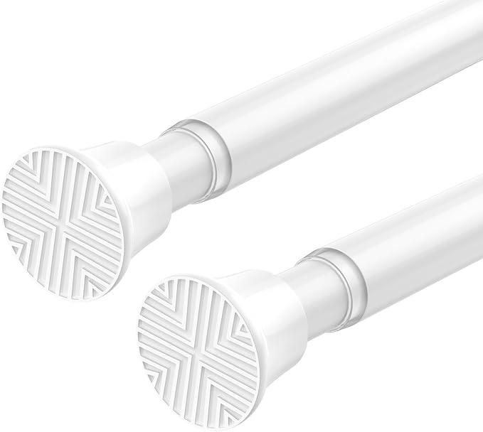 2Pack Tension Rods for Windows Small Tension Rod 16-38 inch Tension Curtain Rod Adjustable Curtain Rod No Drilling Spring Rod Curtain Rods For Doorway,Closet,Kitchen