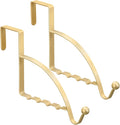 Hotop 2 Pcs Over The Door Hooks Over Door Hanger Sturdy Valet Hooks Mounted Hanging Storage Organizer Rack for Clothes Coats Towels Hats Scarves Purses(Champagne Gold)