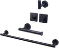 TocTen 5 PCS Bathroom Hardware Set SUS304 Stainless Steel-Towel Rack Set Include Lengthen Hand Towel Bar+Toilet Paper Holder+3 Robe Towel Hooks Bathroom Accessories Towel Bar Set(Matte Black,16IN)
