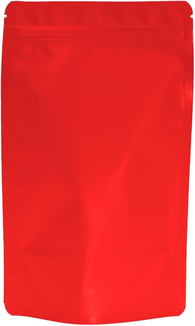 100PCS Smell Proof Resealable Pouch Bags,ULIFESTAR Aluminum Foil Flat Food Storage Bag,Sealable Pcsaging Zipper Pouches with Tear Notches for Pcsaging Lipgloss,Jewelry,etc(12 * 20cm/4.72 * 7.87",Red)