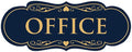All Quality Designer Office Sign | Easy Installation - Blue/Gold - Large (1 Pack)