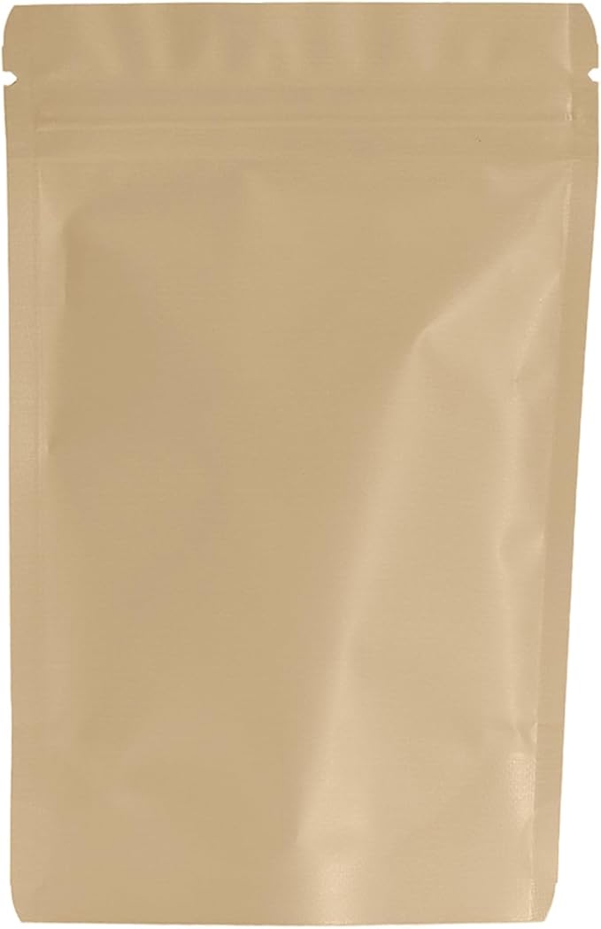 100PCS Smell Proof Resealable Pouch Bags,ULIFESTAR Aluminum Foil Flat Food Storage Bag,Sealable Pcsaging Zipper Pouches with Tear Notches for Pcsaging Lipgloss,Jewelry,etc(10*15cm/3.94*5.91",Gold)