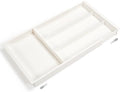 Silverware Drawer Organizer Tray (Cream) | Adjustable Small Utensil Holder for Spoon and Fork, Expandable Flatware Cutlery Tray for Kitchen Drawers