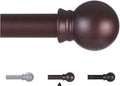 Thestoa Brown Curtain Rods for Windows 30-46 Inch, 5/8" Stainless Steel Small Curtain Rod for Bedroom, Living Room,Kitchen,Farmhouse
