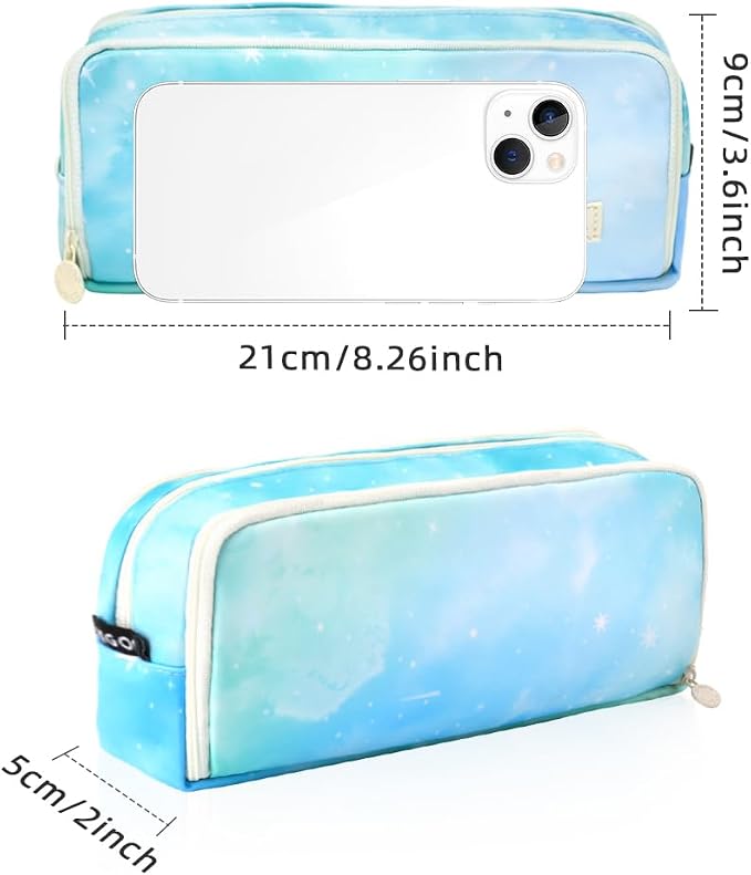 iSuperb Large Pencil Case 3 Compartments Pencil Pouch Big Capacity Pencil Bag for Kids Teen Girls Boys Student School Supplies Oxford Organizer Pen Bag Cosmetic Makeup Pouch