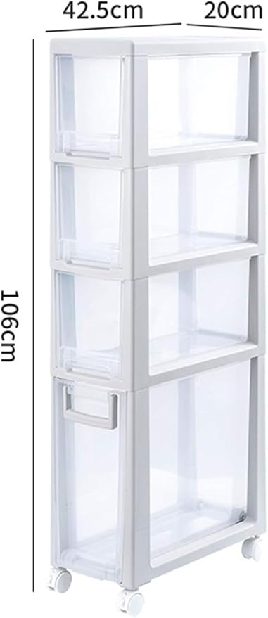 Storage Bins Sleeve Drawer Storage Cabinet 20cm Wide Bathroom Bathroom Refrigerator Sofa Bed Kitchen Bed Slot Rack(4 layers)