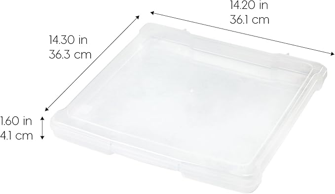 IRIS USA Fits 12" x 12" Paper, 10-Pack Thin Portable Plastic Scrapbook Paper Storage Cases Organizers with Built-in Handle for Art and Craft Supplies, Office Document, Stationery, Photo - Clear