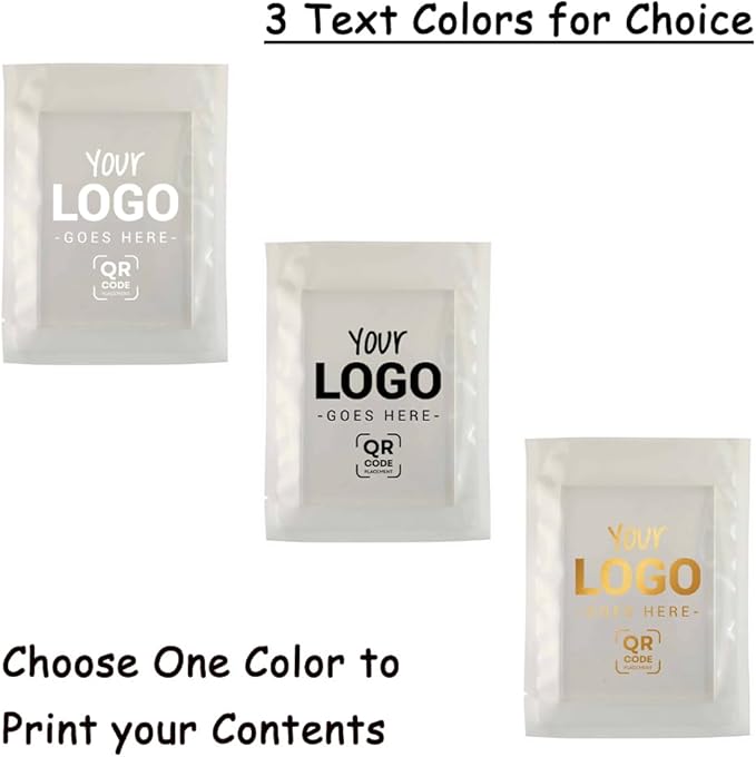 100PCS Customized Vacuum Seal Packaging Bags,Heat Seal Clear Food Storage Bags,Freezable/Microwaveable/Boilable (White, 15 * 20CM/5.9"*7.9"-100PCS-One Color Print)