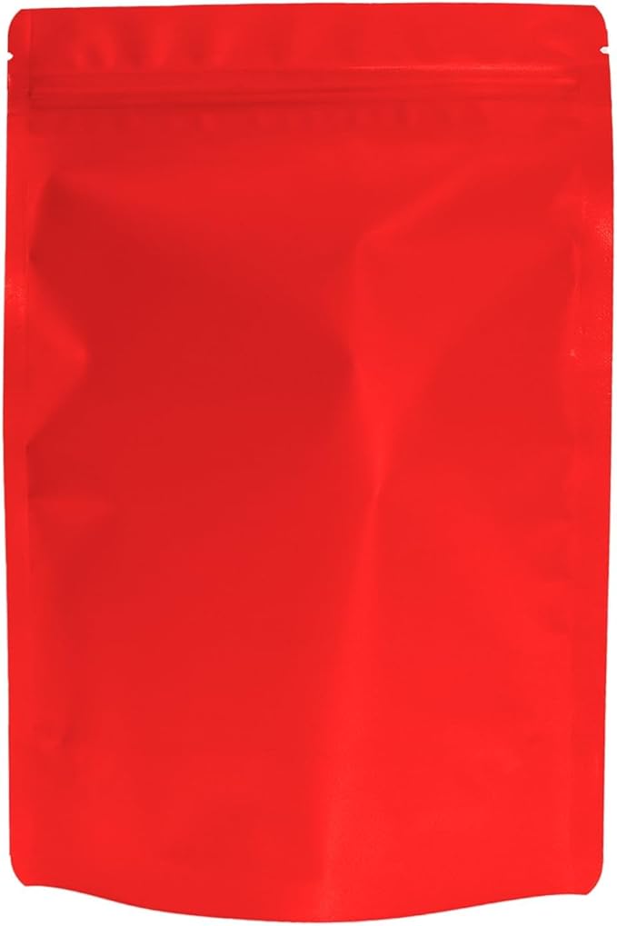 100PCS Smell Proof Resealable Pouch Bags,ULIFESTAR Aluminum Foil Flat Food Storage Bag,Sealable Pcsaging Zipper Pouches with Tear Notches for Pcsaging Lipgloss,Jewelry,etc(16 * 24cm/6.3 * 9.45",Red)