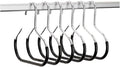 10 Pack Hat Hangers for Closet - Nonslip Space Saving Steel Hat Rack for Baseball Caps, Versatile Hanger Organizer for Belts, Vest, Ties and Scarves (Black)