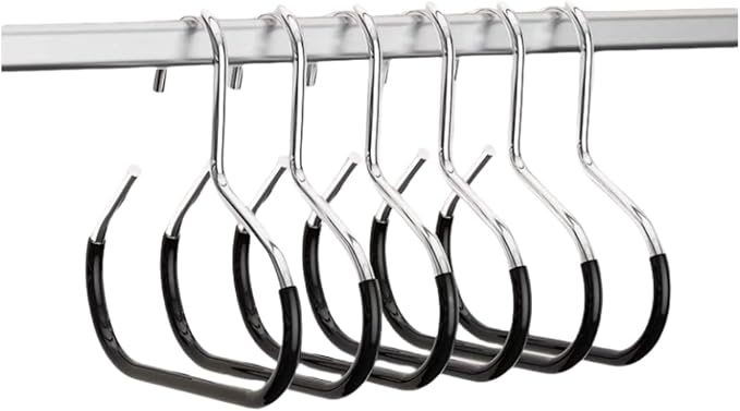 10 Pack Hat Hangers for Closet - Nonslip Space Saving Steel Hat Rack for Baseball Caps, Versatile Hanger Organizer for Belts, Vest, Ties and Scarves (Black)