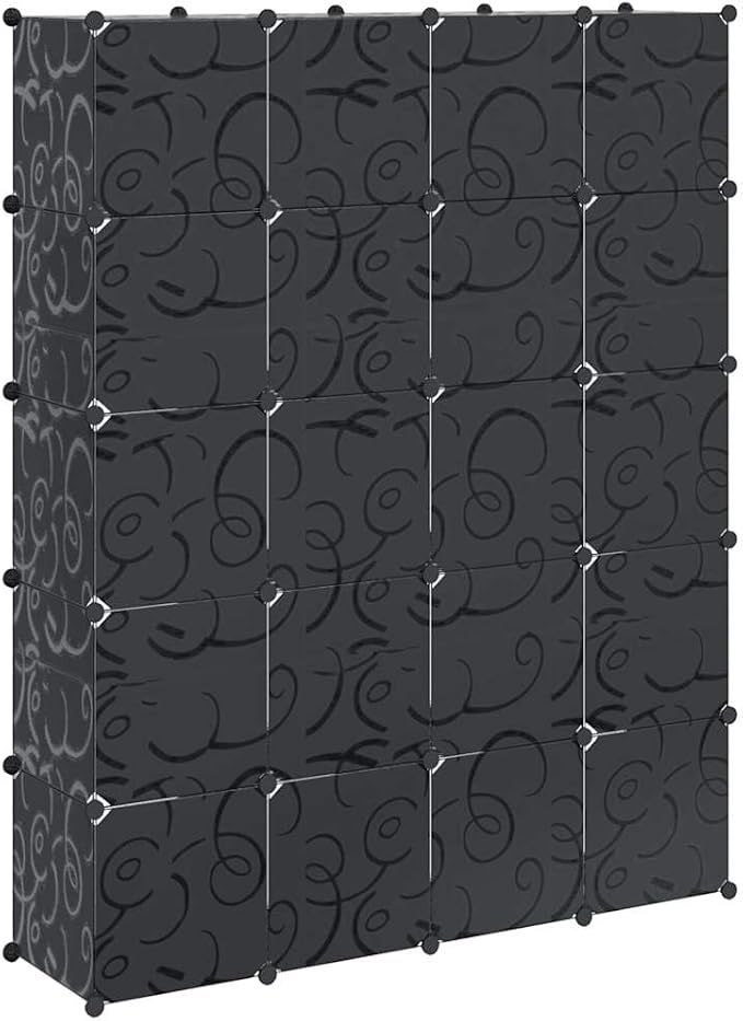 vidaXL Modular Storage Black and White Plastic Large Modular