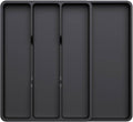 Lifewit Utensil Organizer for Kitchen Drawer, Expandable Cooking Silverware Tray, Adjustable Cutlery Flatware Holder, Plastic Spatula Tools Storage Divider, 17.3 x 15.8", Black
