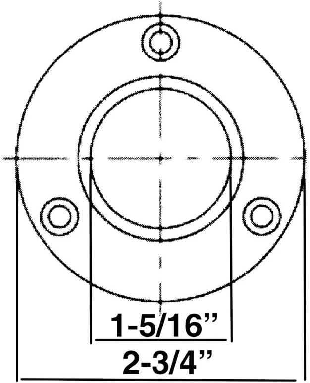 Outwater 48" Satin Chrome Aluminum Closet Rod Kit – 1-5/16" Diameter with Matching U & O Flanges and Mounting Screws