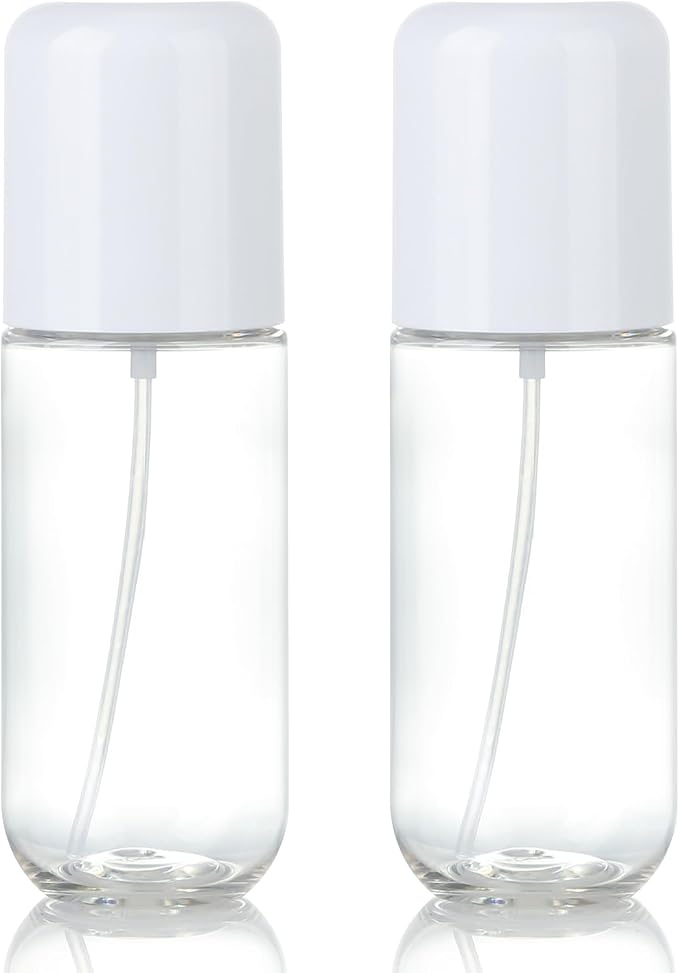 Bynccea Travel Spray Bottle 3.4oz/100ml Plastic Mini Bottle Set - Fine Mist Mini Empty Spray Bottles - Refillable Small Spray Bottles for Cleaning Solutions, Liquid Cosmetics