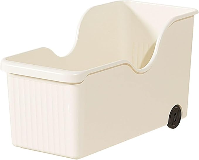 Pull Out Cabinet Organizer Bin with Roll Wheels, Kitchen Bathroom Cabinet Under Sink Organizer and Storage, Multi-Use Cabinet Organizer Basket for Pantry Shelves