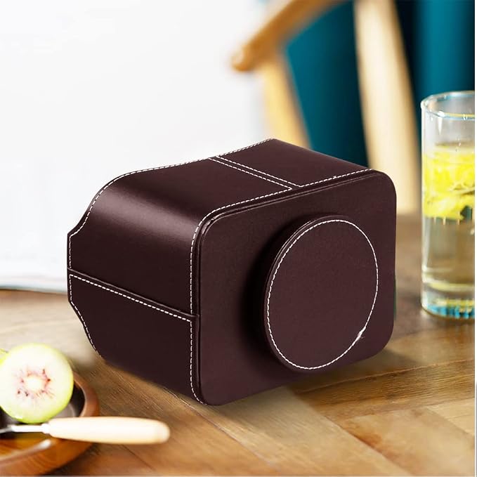 360° Rotating Remote Control Holder, PU Leather TV Remote Caddy Organizer Basket Storage Box with 5 Compartments for Pen, Pencil, Art Supplies, Makeup Brush, Office Desk Table Accessories | Nightstand Organizer Storage Box with 5 Compartments for Penci...