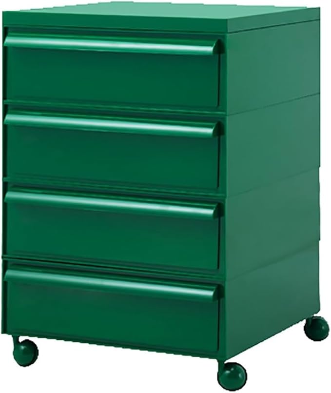 ELEFOCUS 5 Stackable Plastic Storage Bins, rotatable Storage cabinets and Drawers, Bedside Storage Units(Size:42x42x64cm(17x17x25inch),Color:Green)
