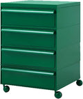 ELEFOCUS 5 Stackable Plastic Storage Bins, rotatable Storage cabinets and Drawers, Bedside Storage Units(Size:42x42x64cm(17x17x25inch),Color:Green)
