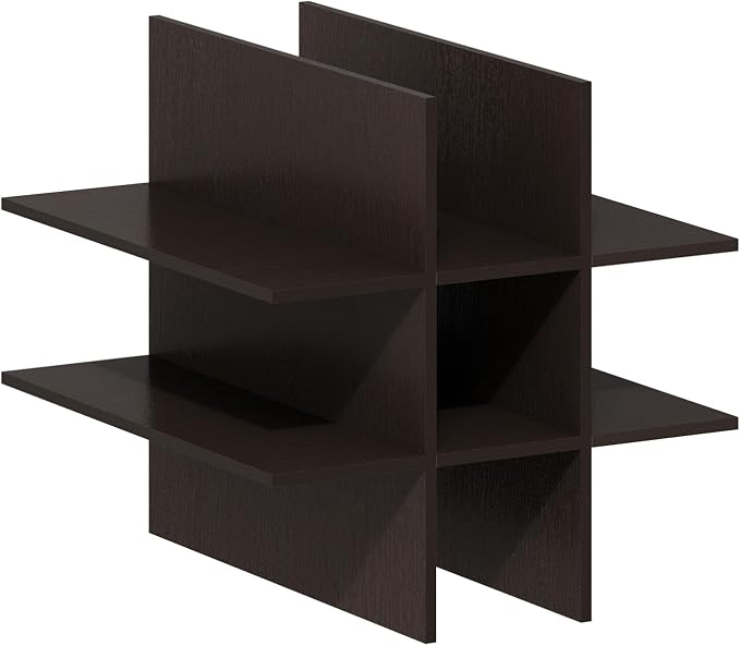 Furinno Cubicle 9-Compartment Cube Insert, Cube Organizer, Dark Oak | 13.3W x 13.4H, Fits into Furinno Extra Thick Cubes, for Organizers and Storage (Does not fit IKEA Kallax Shelving)