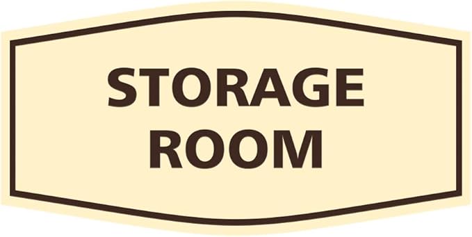 Signs ByLITA Fancy Storage Room Sign (Ivory/Dark Brown) - Large 5 Pack