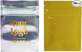 100PCS Customized Mylar Zipper Bags,Clear Front Resealable Packaging Pouches For Food Storage,Single Color Printing for Logo/Text/QR Code (Gold, 6.5 * 9CM/2.6"*3.5"-100PCS-One Color Print)