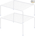Medium (13.1 x 10.2 Inch) Cabinet Storage Shelf Rack, Shelves，Kitchen Counter and Cabinet Shelf, Storage Rack Organizer for Kitchen, Fridge, Cabinet, Bathroom Cupboard& Pantry (2, White)