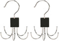ANIS·KEBBR 360° Rotatable Storage Hook for Belts Ties Scarves Silver, 2Pcs