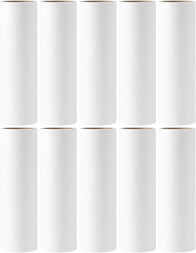 Lint Roller Refills 6.3 inch Great Value 10 Pack Extra Sticky Lint Remover Refills for Pet Hair Clothes Floor 6.3 inch Wide Lint Roller Replacement Refills