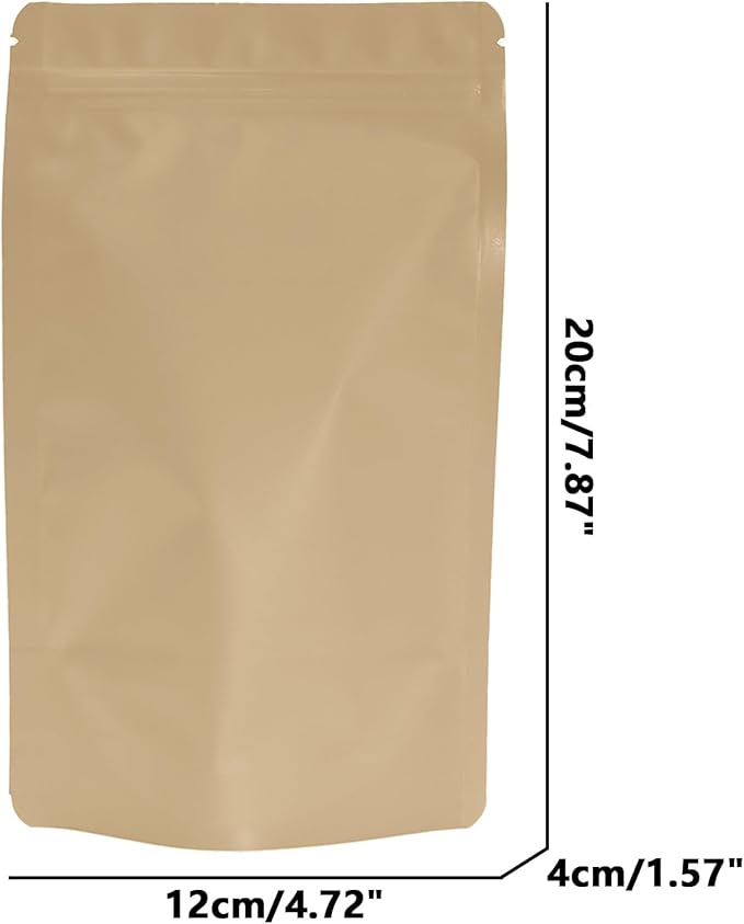 100PCS Smell Proof Resealable Pouch Bags,ULIFESTAR Aluminum Foil Flat Food Storage Bag,Sealable Pcsaging Zipper Pouches with Tear Notches for Pcsaging Lipgloss,Jewelry,etc(12*20cm/4.72*7.87",Gold)