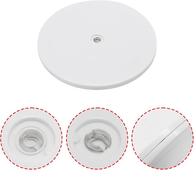 1 Pcs White 9 inch Acrylic Lazy Susan Rotating Turntable Organizer Bearings - Round Swivel Plate for Spice Rack, Table, Cake, Kitchen Pantry