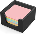 Bivvclaz Wood Sticky Note Holder, 3 x 3 Inch Post It Note Dispenser for Office Desk Accessories, Self Stick Note Pad Holder, Memo Pad Holder Dispenser Organizer for School Office Desk Supplies, Black