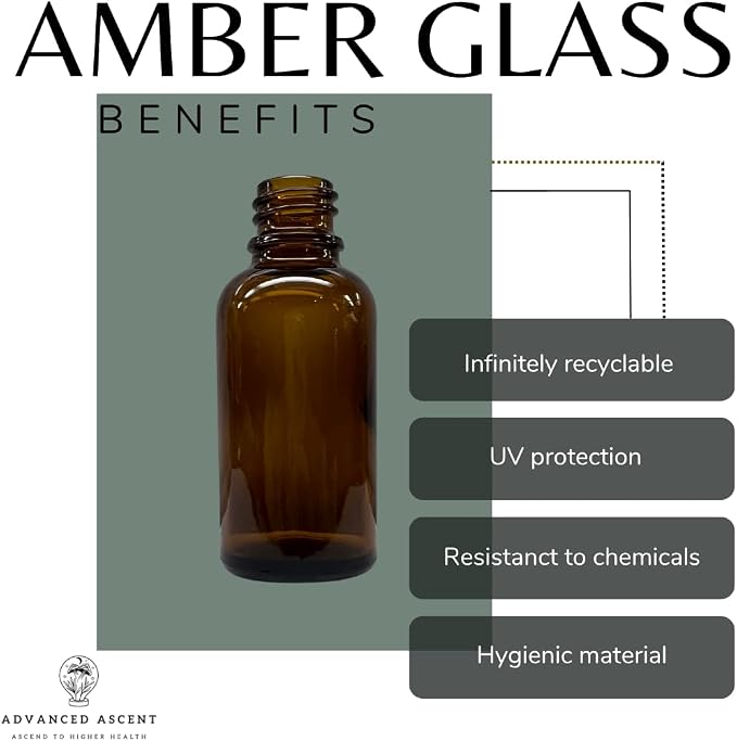 Amber Glass 1 oz Nasal Sprayer! EMPTY, Refillable, Travel Sized, Quality Glass for Saline Applications! (6 Pack)