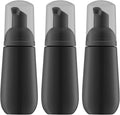 2oz Foam Bottle, Empty Travel Foaming Pump Dispenser for Hand Soap, Lash Cleanser, Shampoo (3PCS, Black)
