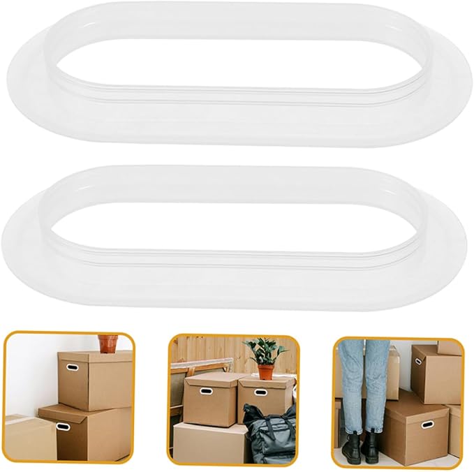Healifty 10pcs Heavy Duty Plastic Box Handles for Moving Lifting and Carrying Comfortable Grip for Easy Attachment to Cardboard and Storage Bins and Reliable Packing Straps
