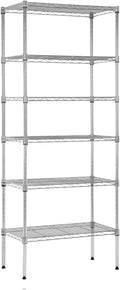 PayLessHere | 6-Tier Wire Shelf | 23"x13"x59" | Chrome | Adjustable Racks | Heavy-Duty Storage Shelves, Holds Upto 1500 lbs | Rust-Resistant, No-Tool Assembly | for Home, Garage Shelving
