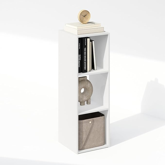 HomeStock Modern Minimalism Cubic Storage Cabinet, Bookcase, Bookshelf White/3 Cube