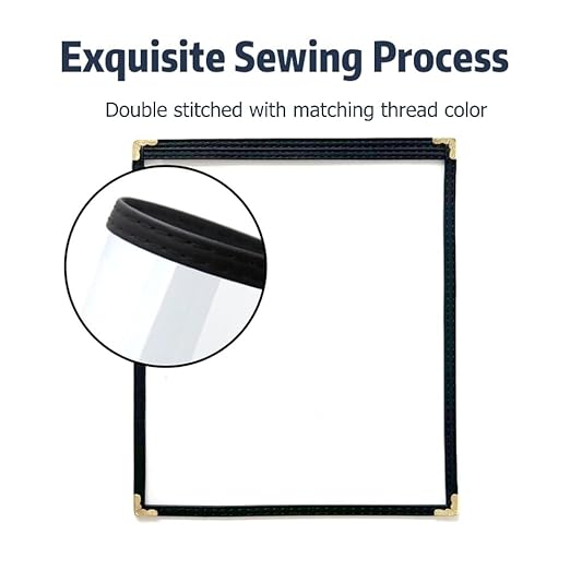 Goodsmart Restaurant Menu Covers – 25 Pack Black 2-View, Top-Loading Menu Holders, Vinyl & Plastic Café Menu Covers, Clear Menu Sleeves, Fits 11" x 17" & 8.5" x 11", Gold Corners