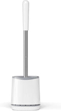 TRENTI Toilet Brush and Holder Set - Bristles Bowl Brush Head with Ventilated Holder, Wall Mounted Compact Set for Bathroom Deep Cleaning