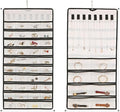 ONEPEACE Hanging Jewelry Organizer: Necklace & Earring Holder with Pockets for Closet, Wall or Door (Beige)